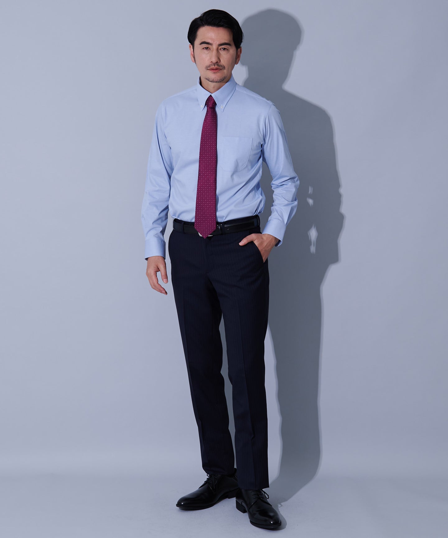 HIROKO KOSHINO シルク地柄ドットバーガンディネクタイ